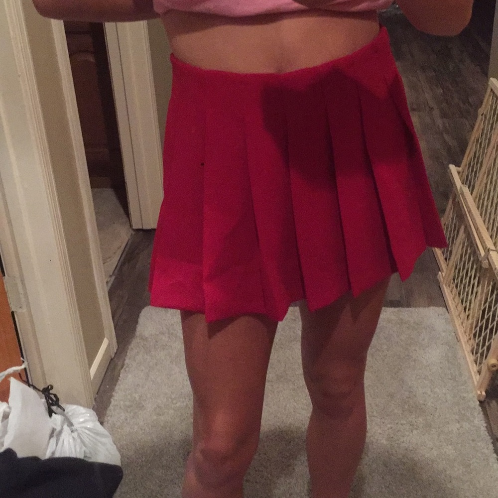 Red Pleated Skort Forever 21